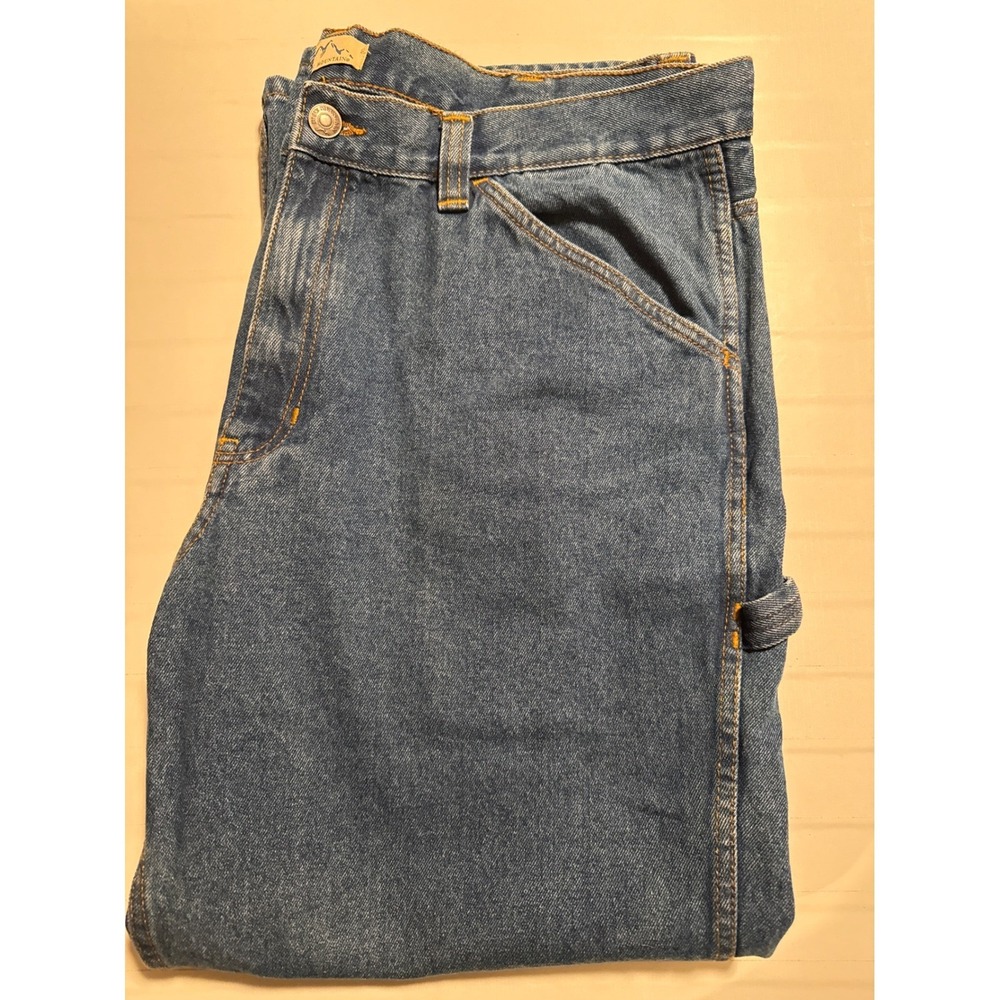 Blue Mountain Men's Blue Denim Carpenter Utility Jeans 42x30 Regular Fit